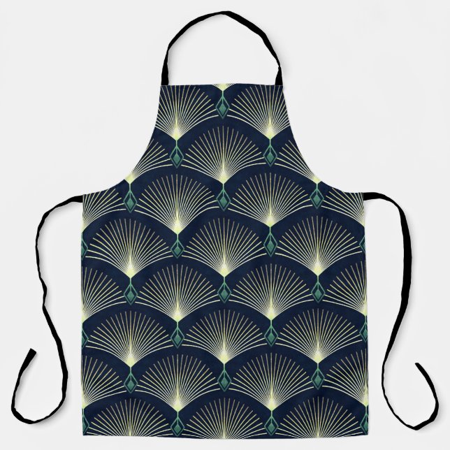Seamless elegant geometric pattern. Blue Art Deco. Apron (Front)