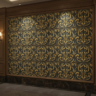 Seamless Elegant Golden Flow  Luxury Tile Design