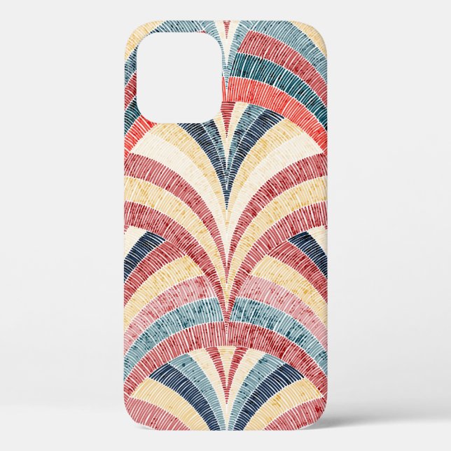 Seamless embroidered pattern. Wavy bohemian print. Case-Mate iPhone Case (Back)