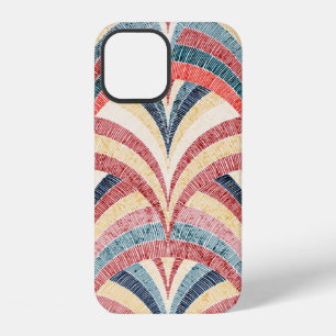 Seamless embroidered pattern. Wavy bohemian print. iPhone 12 Case