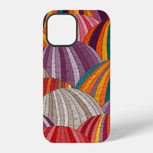 Seamless embroidered wavy pattern. Sown meadows an iPhone 12 Case