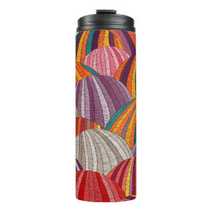 Seamless embroidered wavy pattern. Sown meadows an Thermal Tumbler