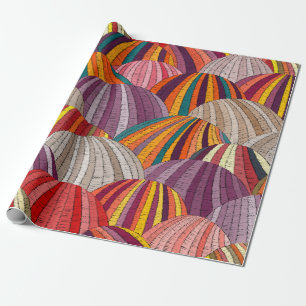 Seamless embroidered wavy pattern. Sown meadows an Wrapping Paper