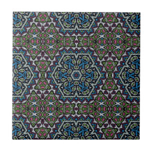 Seamless embroidery tribal ethno boho ornamental t ceramic tile