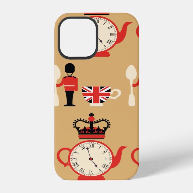 seamless english tea time pattern iPhone case (Back)