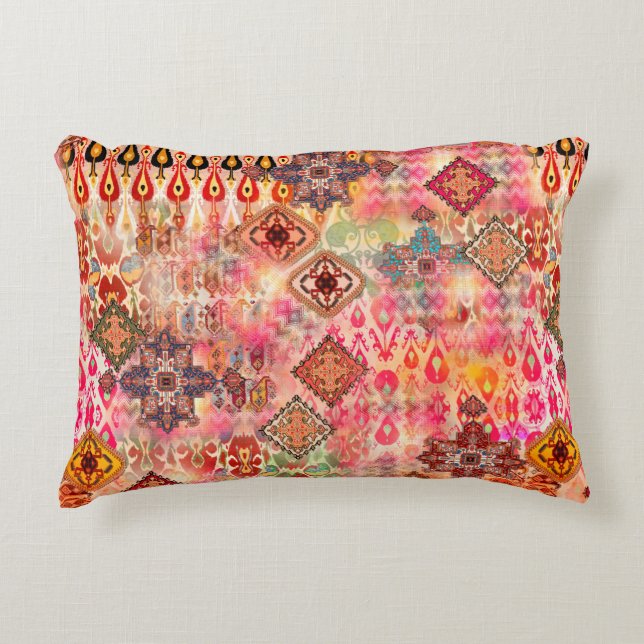 Seamless Ethnic beautiful pattern on Abstract digi Decorative Cushion (Front)
