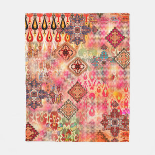 Seamless Ethnic beautiful pattern on Abstract digi Fleece Blanket