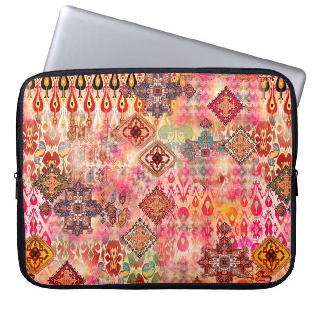 Seamless Ethnic beautiful pattern on Abstract digi Laptop Sleeve (Front)