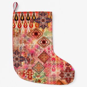 Seamless Ethnic beautiful pattern on Abstract digi Small Christmas Stocking