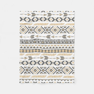 Seamless ethnic beige pattern. illustration fleece blanket