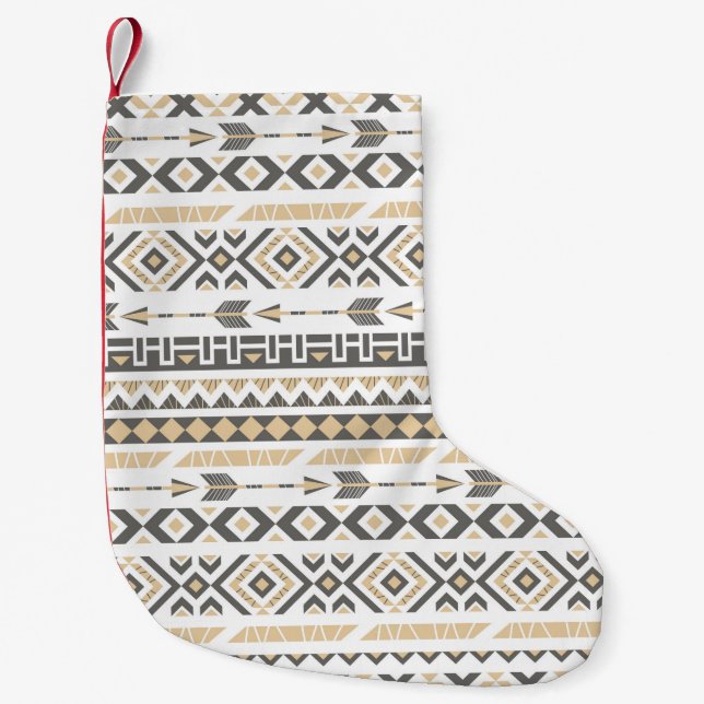 Seamless ethnic beige pattern. illustration small christmas stocking (Front)
