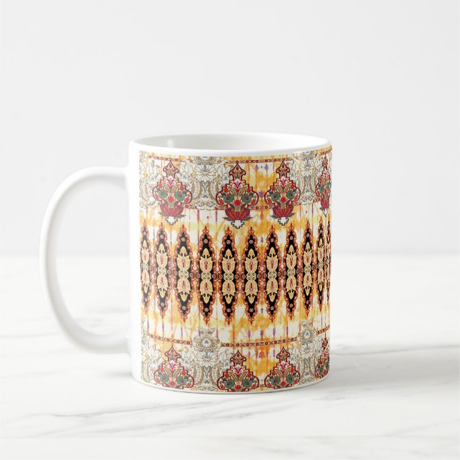 Seamless ethnic mughal floral pattern coffee mug (Left)