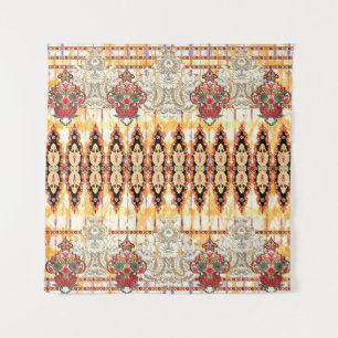 Seamless ethnic mughal floral pattern tapestry
