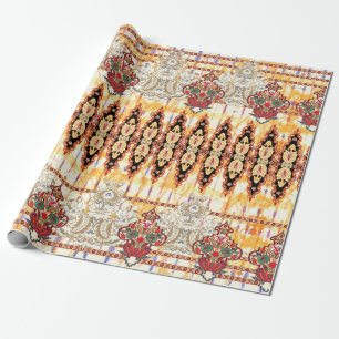 Seamless ethnic mughal floral pattern wrapping paper