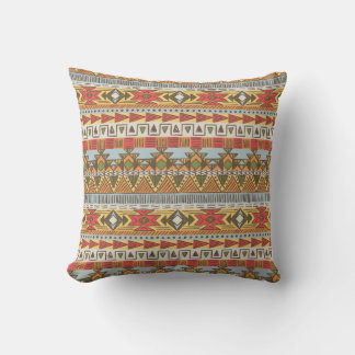 Seamless ethnic pattern in bright colours cushion