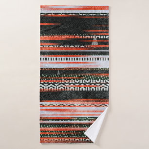 Seamless ethnic tribal pattern stripes rug design. bath towel