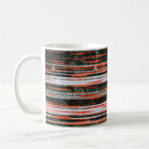 Seamless ethnic tribal pattern stripes rug design. coffee mug