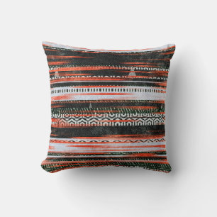Seamless ethnic tribal pattern stripes rug design. cushion