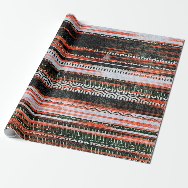 Seamless ethnic tribal pattern stripes rug design. wrapping paper (Unrolled)
