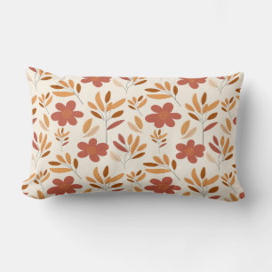 Seamless Fall Autumn Floral Pattern Lumbar Cushion