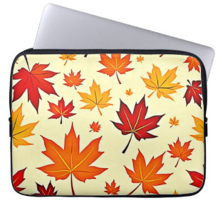 Seamless Fall Foliage Design Laptop Sleeve