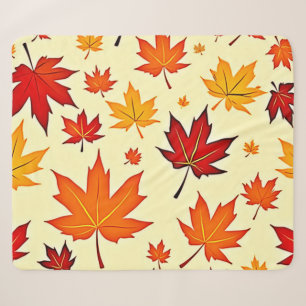 Seamless Fall Foliage Design Sherpa Blanket