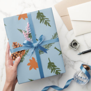 Seamless Fall Wrapping Paper with Cosy Pinecones