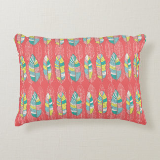Seamless feather pattern background. Endless colou Decorative Cushion