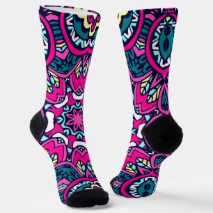 Seamless Festive Boho Mandala Socks