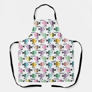 Seamless fish abstract scandinavian modern marine apron