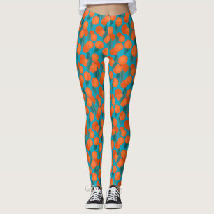 Seamless flat pattern with peaches on branches leggings