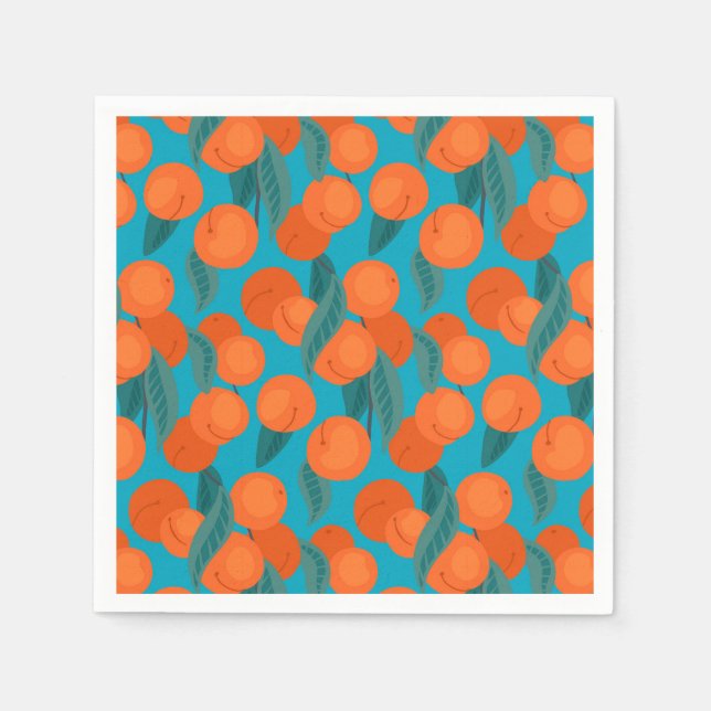 Seamless flat pattern with peaches on branches   napkin (Front)