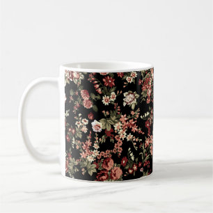 Seamless floral background: flower pattern. coffee mug