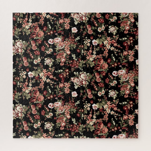 Seamless floral background: flower pattern. jigsaw puzzle (Vertical)