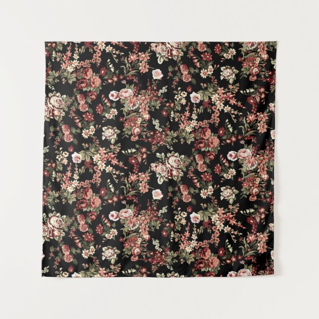 Seamless floral background: flower pattern. tapestry (Front)