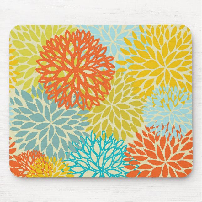 Seamless floral background mouse pad (Front)