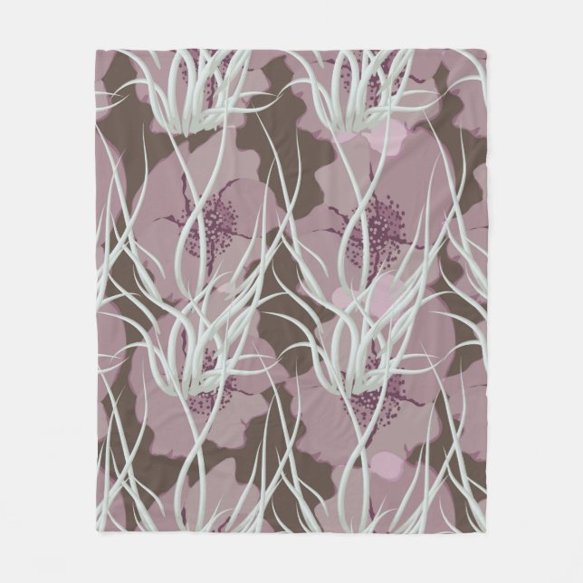 Seamless floral background,  seamless patternart,  fleece blanket (Front)