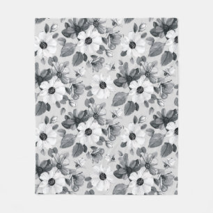 Seamless floral background with beautiful wildflow fleece blanket