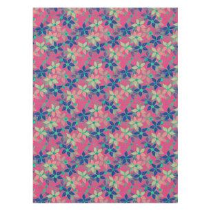 Seamless floral flowers pattern bright summer red tablecloth