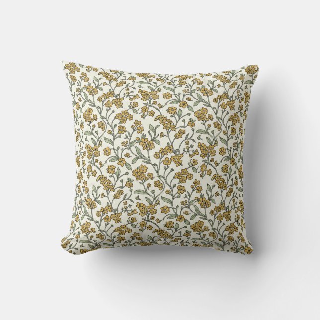 Seamless Floral Forget-Me-Not Pillow (Front)