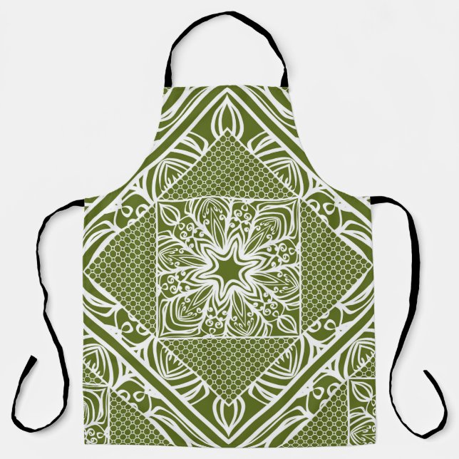 Seamless floral geometric pattern. Vintage illustr Apron (Front)