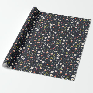 Seamless Floral In Pink, Yellow, and Green Wrapping Paper