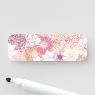 Seamless Floral  Name Tag