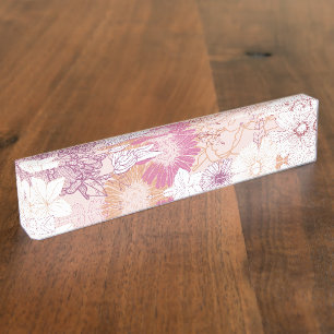 Seamless Floral Nameplate