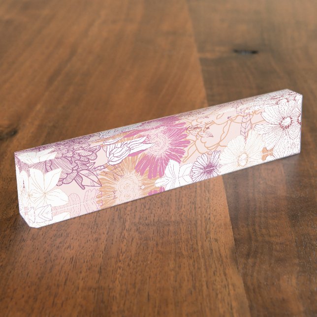 Seamless Floral  Nameplate (Side)