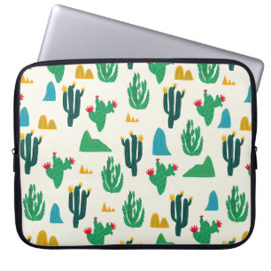 Seamless floral natural abstract cactus pattern on laptop sleeve