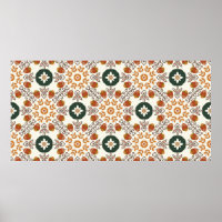 Seamless floral natural abstract geometric pattern