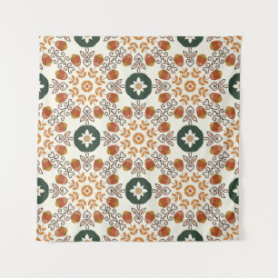 Seamless floral natural abstract geometric pattern tapestry