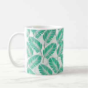 Seamless floral natural abstract pattern on white coffee mug