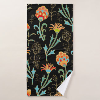 Seamless floral orient print bath towel